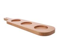GRADENEVE Wooden Flight Board Handle 3-Hole Drink Serving Tray Shot Glass Holder for Bar Hotels Wine and Craft Beer Paddle Tray 42x10cm