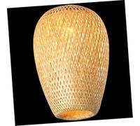 GRADENEVE Woven Bamboo Lamp Shade Rustic Zen Decor Hanging Lampshade for Restaurants Hotels Home Rustic Style Natural Bamboo Material