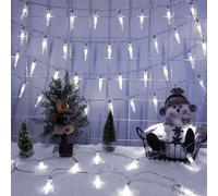 GRADESIN Christmas Icicle Lights Indoor，20ft 40 LED Icicle String Lights Battery Operated Powered Christmas Lights for Indoor Winter Christmas Decorations