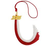 GRADFTY Graduation Tassel 2025, Red and White Graduation Tassel for Graduation Cap 2025, Red and White 2025 Graduation Tassel