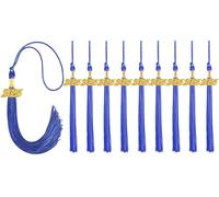GRADFTY Royal Blue Graduation Tassels 2025, 10 Pieces with Tassel Charms