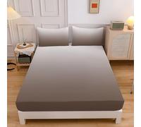 Gradient Background Fitted Sheet for Single bed Elegant And Simple Microfiber Fitted Bed Sheets Soft Breathable Fade Resistant King Deep Pocket 30cm Brown