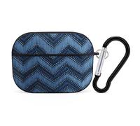 Gradient Blue Denim AirPod Pro Case, Anti Scratch Hard PC Cover with Keychain, AirPod Pro 2nd/1st Case Accessories for Women Men, Black-Style