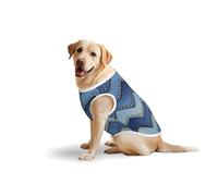 Gradient Blue Denim Casual Stretch Pet Vest T-Shirts, Comfort Cotton Dog Sweatshirt Sweater Vest For Large Dogs (3xl-5xl)