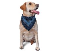Gradient Blue Denim Dog Bandana Pet Scarf Accessories for Small Medium Dogs Cats Photo Prop, Triangle Pet Bandanas Adjustable Puppy Bib Washable Dog Kerchief Puppy Neckerchief