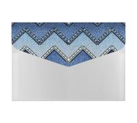 Gradient Blue Denim File Folder Paper Bill Receipt Organizer Portable Document Organizer Expanding Accordion File Organizer Plastic Envelopes with 6 Pockets for Office Home