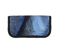 Gradient Blue Denim Large Capacity Canvas Pencil Case, Sturdy and Durable, Easy to Store in an Orderly Manner