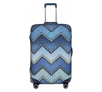 Gradient Blue Denim Luggage Cover Anti-Scratch Suitcase Protector Fits 18-32 Inch Luggage