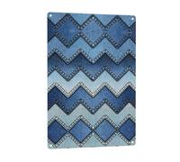 Gradient Blue Denim patterned signage, indoor and outdoor wall decoration, suitable for parties, bedrooms, and porches.