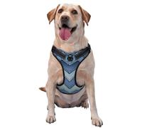 Gradient Blue Denim Pet Traction Vest Vest Harness Dog Harness Medium Sized Dog Pet Supplies Outdoor Travel Dog Walking