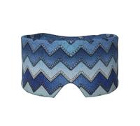 Gradient Blue Denim Print Sleep Eye and Ear Muffs Mask - Adjustable Yoga Travel Headband, Keep Warm Shading Comfortable Aid