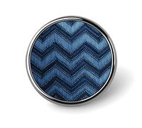 Gradient Blue Denim Round Badge for Men Women, Durable & Stylish Lapel Pins, Lightweight Metal Badges for Shirts, Jackets, Hats
