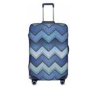 Gradient Blue Denim Suitcase Cover Elastic Washable Luggage Cover Scratch Protector Multiple Sizes, White, X-Large