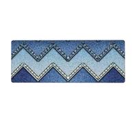 Gradient Blue Denim Washable Keyboard Mat Oversized Desk Pad for Easy Cleaning and Enhanced Workspace