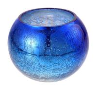 Gradient Blue Glass Candleholder with Cracked Pattern, Artistic Table Decor | Elegant Cup Shape, Creates Warm Atmosphere for Candlelight Dinners, Bedrooms, Event Planners and Restaurant Owners