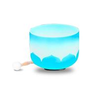 Gradient, Blue, Lotus Flower Pattern, Crystal Yoga Singing Bowl, 7-12 Inches, Handmade, Meditation Props To Relieve Fatigue And Anxiety, Suitable For Beginners And Profes,7 Inches