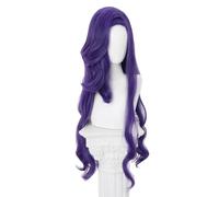 Gradient Blue-purple Wig, Heat-resistant Fiber Wig, Halloween Party Wig, Adjustable Breathable Mesh Cap, Long Wavy Wig With Bangs (Purple)