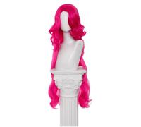 Gradient Blue-purple Wig, Heat-resistant Fiber Wig, Halloween Party Wig, Adjustable Breathable Mesh Cap, Long Wavy Wig With Bangs (Hot Pink-35in)