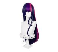 Gradient Blue-purple Wig, Heat-resistant Fiber Wig, Halloween Party Wig, Adjustable Breathable Mesh Cap, Long Wavy Wig With Bangs (Ombre Purple)