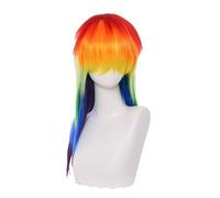 Gradient Blue-purple Wig, Heat-resistant Fiber Wig, Halloween Party Wig, Adjustable Breathable Mesh Cap, Long Wavy Wig With Bangs (Ombre Wig)