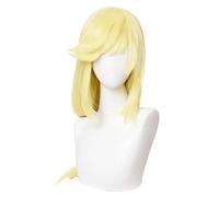 Gradient Blue-purple Wig, Heat-resistant Fiber Wig, Halloween Party Wig, Adjustable Breathable Mesh Cap, Long Wavy Wig With Bangs (Light Golden)