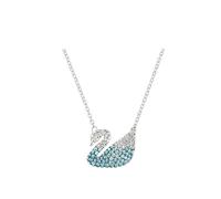 (Gradient blue sky goose necklace) gradient blue red pink white black swan necklace female using strange element crystal smart collarbone chain