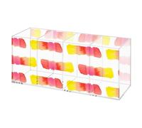 Gradient Brush Pen Pots Desk Stationary Organiser, 4 Compartments Makeup Holders, Acrylic Make Up Brush Pot, Square Pen Tidy Pencil Organiser, Paintbrush Pots, Stationary Office