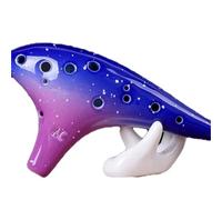 Gradient Chinese Tao 12 Hole Ceramic Ocarina Alto C Key Tone Professional Music Instrument(Purple)
