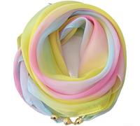 Gradient Color Chiffon Scarf for Women, Square Neck Wrap with Secure Magnetic Snap, Soft Breathable Polyester Ombre Shawl, for versatile Fashion Accessory 63x63cm (Color 2)