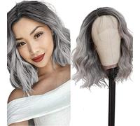 Gradient Color Wig Front lace Wig Women's Heat-Resistant Synthetic Comfortable Breathable Pixie Cut Short Curly Wig Suitable for Daily Party wear (Photo Color 12in)