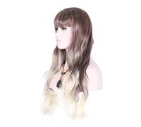 Gradient Color Wig, Long Curly Hair Wig Set, Soft Breathable Heat Resistant Wig for Women, Beautiful Modern Styles, Adjustable Size, Rose Inner Mesh, Suitable for Parties, COSPLAY