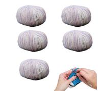 Gradient Crochet Yarn - Colorful Cotton Blend Skeins, Soft Multicolored Cake Rolls with Smooth Fiber Texture, Vibrant Knitting Supplies, Ideal for Handmade Shawls Blankets