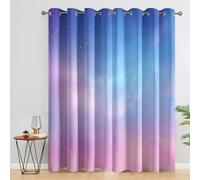 Gradient Curtains Bedroom, 66x72 - Galaxy Blackout Curtains & Decor, Living Room, Eyelet Patterned Window Drapes, 72 Inch Drop 2 Panels （B25）