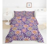 Gradient Daisy King Duvet 10.5 Tog, Dreamy Gradient Style Microfiber Bedding Set, 1 Quilt 220x230cm and 2 Pillowcases 50x75cm, All Year Round Comforter for Cozy Nights TY671