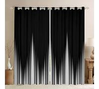 Gradient Dark Window Curtains Abstract Stripe Blackout Curtains Simple Style Modern Design Art Darkening Dreapes Modern Luxury Window Treatments W46*L54