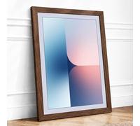 Gradient Dawn Minimalist Framed Wall Art Print A1 (84.1×59.4cm) Walnut, Wall Decor for Living Room, Bedroom, Office & Home, Ready to Hang, Art Gift