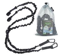 Gradient Fitness 2 Pack Kayak Paddle Leash, 5-8 Feet Stretchable Paddle Strap with Carabiner Secure Leash Lanyard Rope for SUP Kayak Canoe Paddle Fishing Pole Rod (Black)