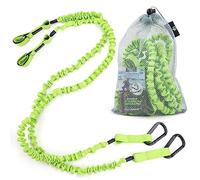 Gradient Fitness 2 Pack Kayak Paddle Leash, 5-8 Feet Stretchable Paddle Strap with Carabiner Secure Leash Lanyard Rope for SUP Kayak Canoe Paddle Fishing Pole Rod (Green)