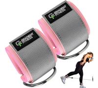 Gradient Fitness Ankle Straps (2 Pack) | Ankle Strap for Cable Machine, Ankle Bands for Working Out, Cable Ankle Strap, Cable Machine Attachment, Ankle Cable Attachments for Gym (Grey & Pink)
