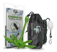 Gradient Fitness Marine Anchor, 3.5 lb Folding Anchor, Grapnel Anchor Kit for Kayaks, Canoes, (SUP) Paddle Boards, (Green, 3.5 lbs)
