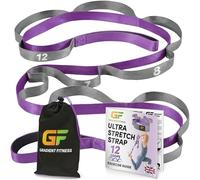 Gradient Fitness Stretching Strap, 1 Inch Strap Width, Neoprene Padded Handles (Purple)