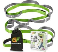 Gradient Fitness Stretching Strap for Physical Therapy, 12 Multi-Loop Stretch Strap 1" W x 8' L, Neoprene Handles, Physical Therapy Equipment, Yoga Straps for Stretching, Leg Stretcher (Green)