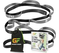 Gradient Fitness Stretching Strap for Physical Therapy, 12 Multi-Loop Stretch Strap 1" W x 8' L, Neoprene Handles, Physical Therapy Equipment, Yoga Straps for Stretching, Leg Stretcher (Black & Grey)