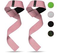 Gradient Fitness Weight Lifting Wrist Straps (2 Pack) | Soft Neoprene Padded 20” Straps. Reduces Injury Risk for Weightlifting, Bodybuilding, Powerlifting, Strength Training, and Deadlifts (Pink)