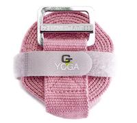 Gradient Fitness Yoga Strap, Friction-Less Easy-Feed Buckle, Super Soft Cotton/Polyester Blend Webbing, Free eGuide. (8 Feet) (Pink)