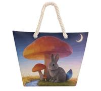 Gradient Garden Paws Large Tote Bag for Women, Waterproof Durable Beach Bag with Hemp Rope Handle, Multifunctional Hemp Rope Shopping Bag for Beach Park Travel Work Daily Use