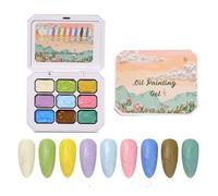 Gradient Gel - 9-Color Vibrant Pigment Palette, Nail Patting Tool for Emboss Print Stamp Sculpt, Long-Wear Manicure Equipment | Creative Painting Supply for Women Teens Home Salon