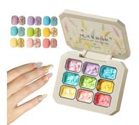 Gradient Gel Nail Polish - 9 Colors Sponge Pat Paint Nail Gel Set - Rainbow Beauty Care Long-Lasting Manicure Art for Salon Spring Valentine's Day