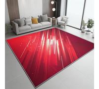 Gradient Geometric Diagonal print Rugs Living Room 140x200 cm - Red Washable Large Rug Short Pile Non-Slip Carpet Soft Durable Easy Clean Carpet, for Dining Room Home Office