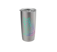Gradient Geometric Wolf - Minimalist Linear Art Design Stainless Steel Insulated Tumbler